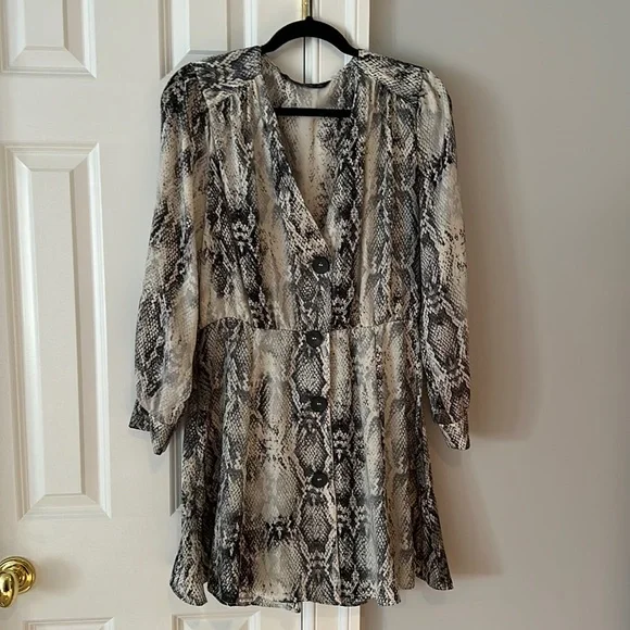 Zara Dresses Zara Snake Print Mini Dress Poshmark